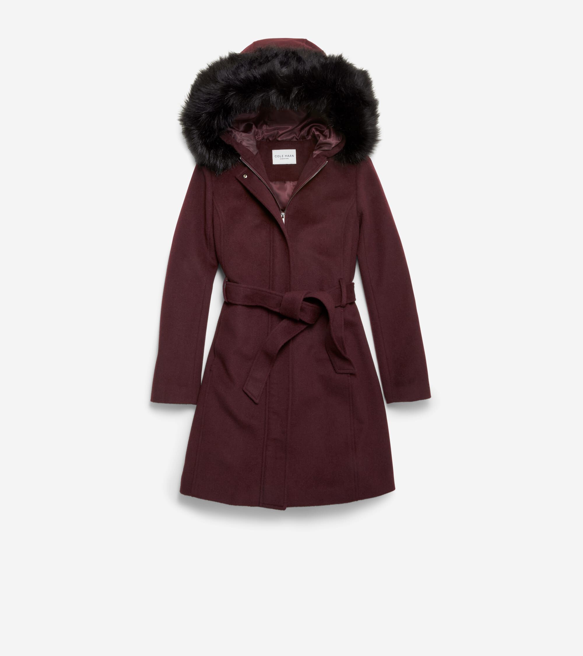 Cole haan hooded trench coat store